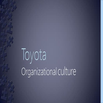 Toyota's organizational culture