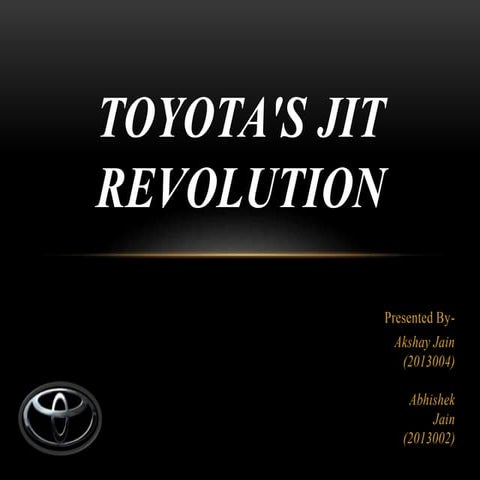 Toyota's jit revolution ppt