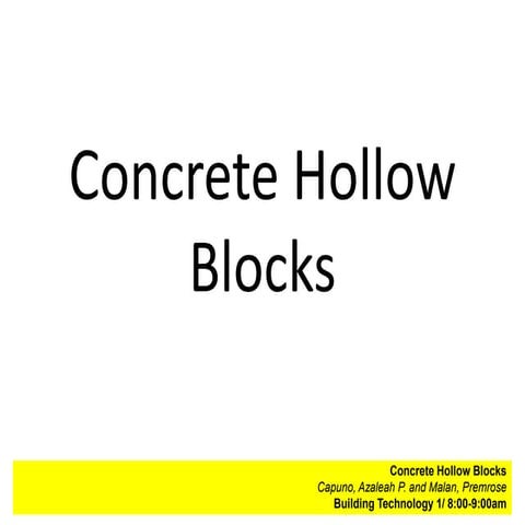 BT 1: Concrete Hollow Blocks