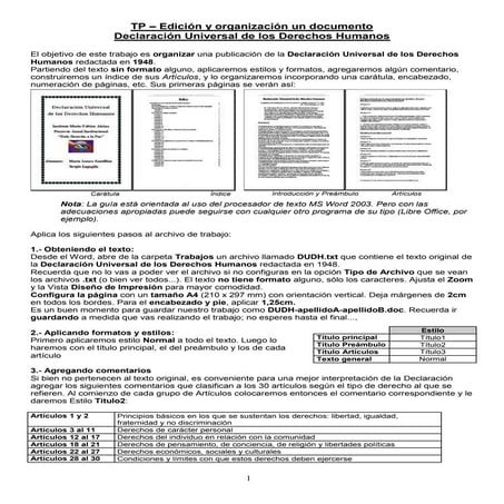 TP Declaración Universal de los Derechos Humanos
