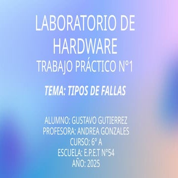 Documento De Hardware Tipos De Fallas Pptx