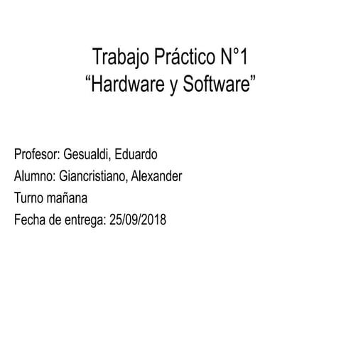 Tp Hardware y Software | PPTX