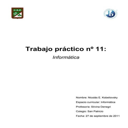 Informática- Trabajo Práctico nº 11