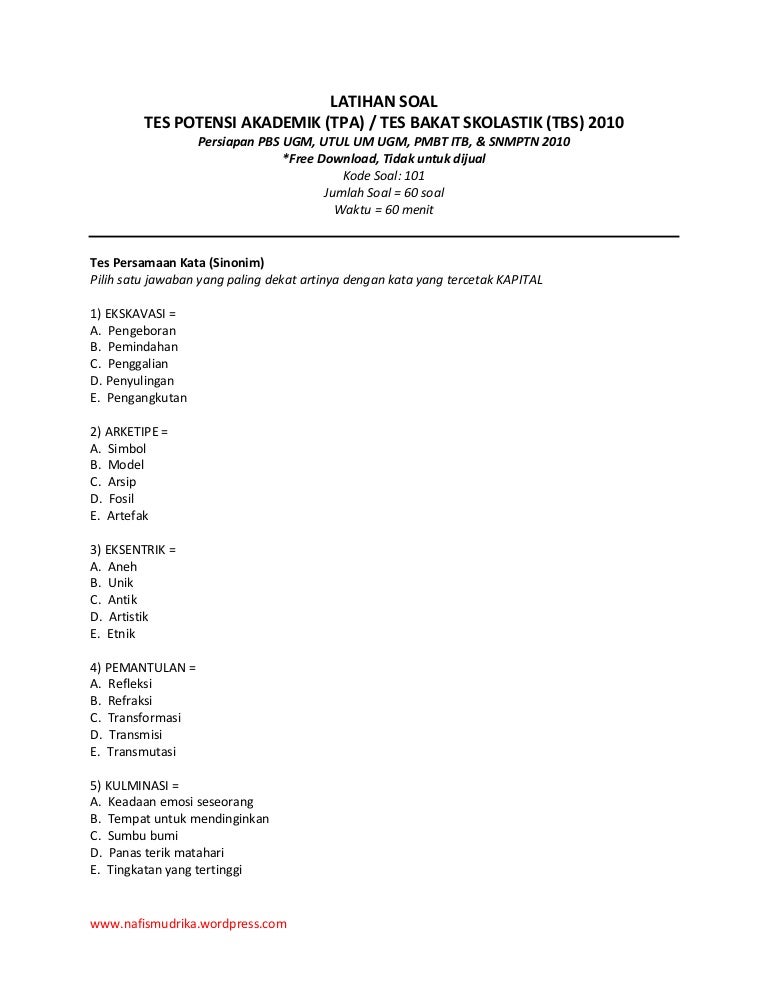 Download Soal Tpa Ugm Bumi Soal Download Soal Tpa Ugm Bumi Soal