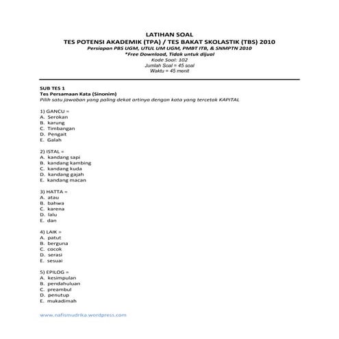 Tes Potensi Akademik