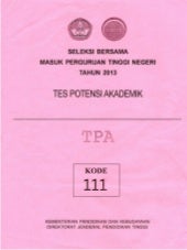Tes Potensi Akademik Tpa Download Gratis