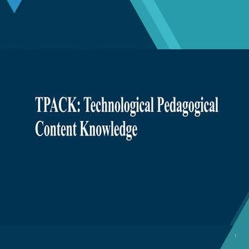 TPACK (Technological Pedagogical Content Knowledge) is a teaching ...