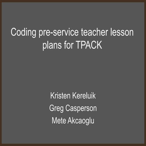Tpack Coding