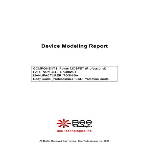 SPICE MODEL of TPC8024-H (Professional+BDP Model) in SPICE PARK