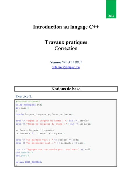 TP C++ : Correction