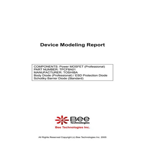 SPICE MODEL of TPCF8A01 (Professional+BDP+SBDS Model) in SPICE PARK