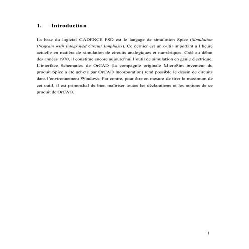 Tp circuits electriques( avec logiciel "CADENCE PSD") 