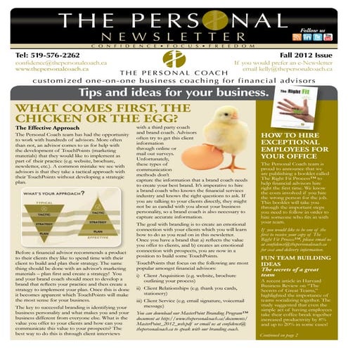 TPC Newsletter Fall 2012