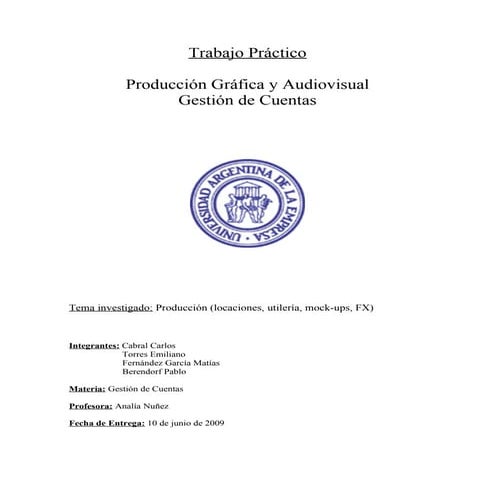 Tp Cuentas   ProduccióN (Turno Tarde)