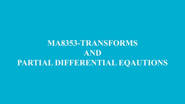 PDE HOMOGENEOUS EQUATIONS