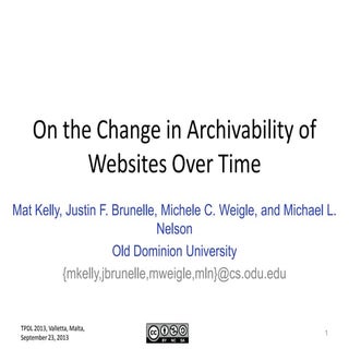 On the Change in Archivability of W...