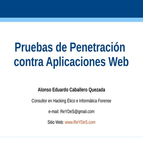 Taller Virtual de Pentesting contra Aplicaciones Web