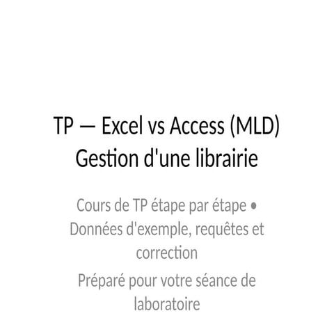 TP Informatique 1 excel | DOC