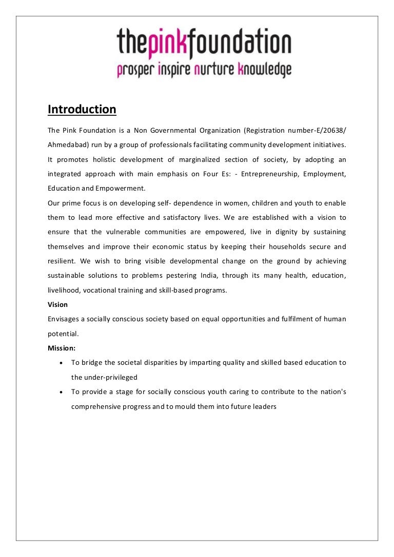 The Pink Foundation introductory information