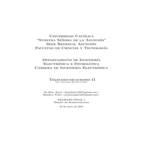 Diseño de Radio enlaces