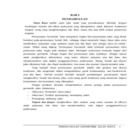 Geometrik Jalan Raya Perencanaan Docx