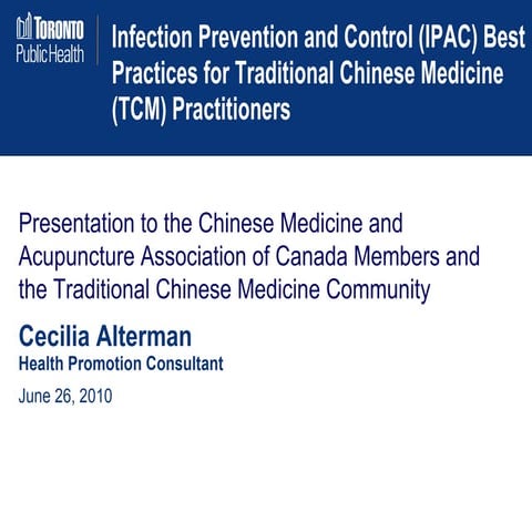 Toronto Public Health Presentation - Acupuncture 