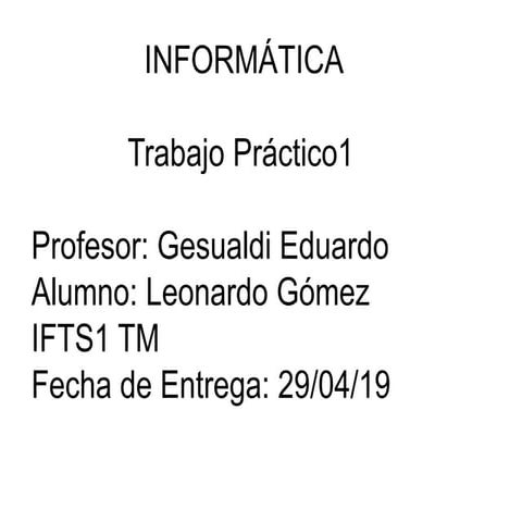 Tp 1 (powerpoint) | PPTX