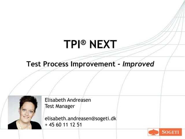 TPI, en metode til forbedring af testproces af Elisabeth Andresen, Sogeti