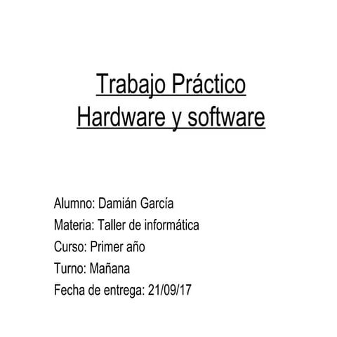 Hoja de trabajo hardware y software | DOCX