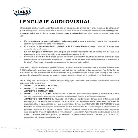 Lenguaje Audiovisual