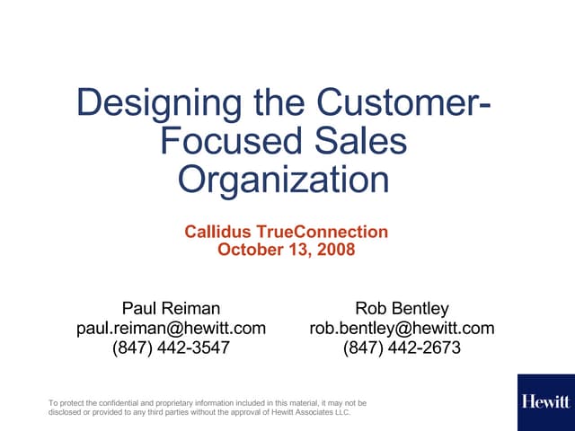 Designing the Customer-Focused Sale...