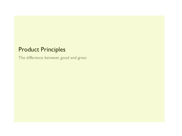Product Principles