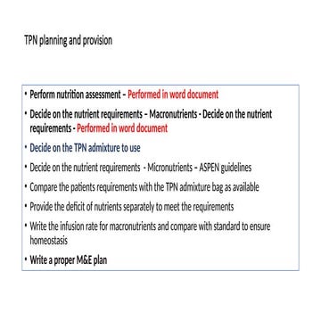 TPN Case Studies for clinical nutrition practical's practice | PPTX