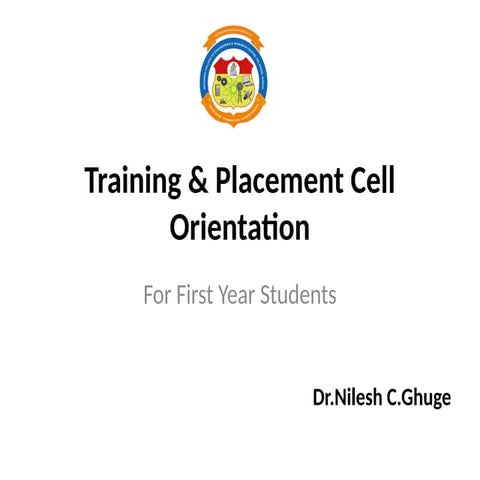 FIRST YEAR eNGINEERING orientation BY NILESH GHUGE