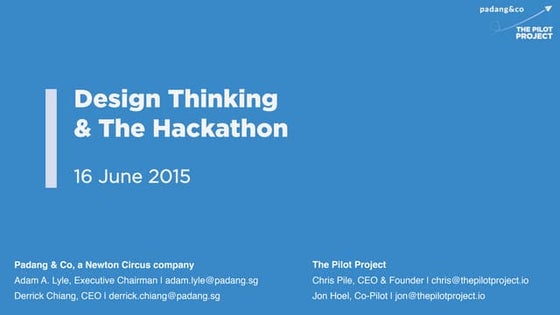 Design Thinking & The Hackathon