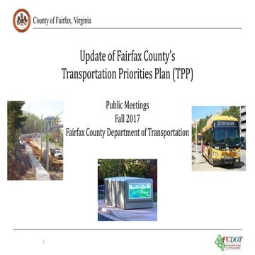 Update of Fairfax County's Transportation Priorities Plan (TPP)