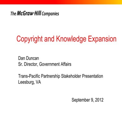 Copyright and Knowledge Expansion: Dan Duncan of The McGraw-Hill Companies