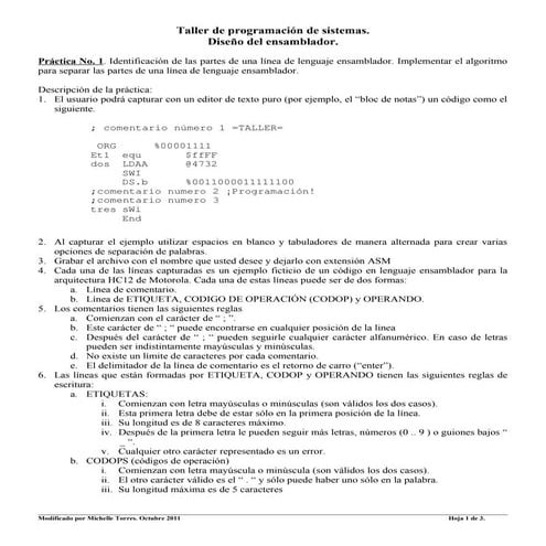 Taller de programación de sistemas. Descripción de práctica 1