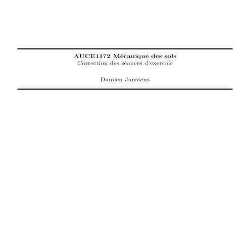 Tps    exercices corriges de mecanique des sols