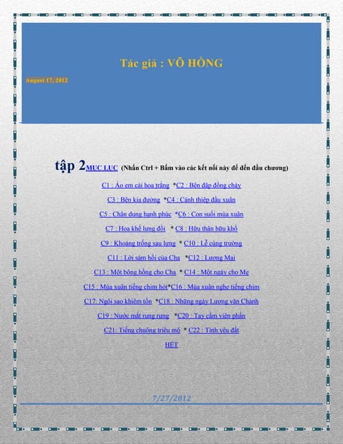 TẬP TRUYỆN NGẮN -Võ Hồng _tập 2