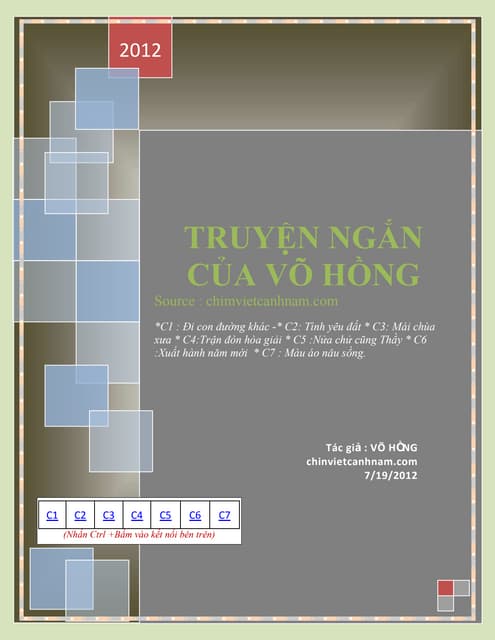 TẬP TRUYỆN NGẮN _Võ Hồng_tập 1