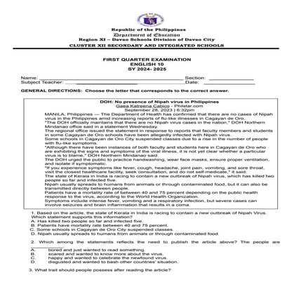 TQ English 10 Examination IWTH ANSWER KEY docx