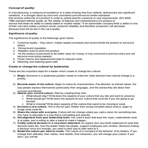 Total Quality Management (TQM)