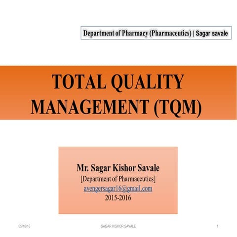 TOTAL QUALITY MANAGEMENT (TQM) 