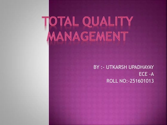 Quality gurus and their contribution to TQM | PDF