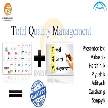Total Quality Management(TQM)