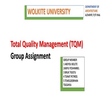 Total Quality Management (TQM) | PPTX