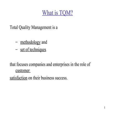 Total Quality Management Principles