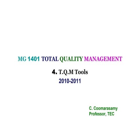 Tqm4ppt Total QualityManagement