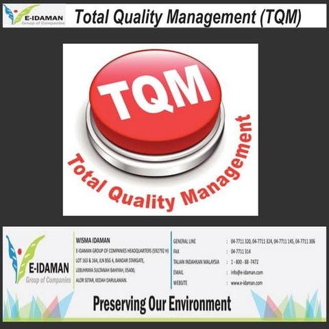Total Quality Management TQM Day2 for E-Iidaman,  